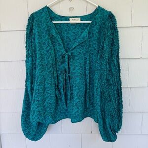 Sissel Edelbo Randy Silk Floral Tie-Front Long Sleeve Blouse One Size